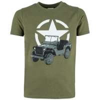 TRIKO FosTee DĚTSKÉ S POTISKEM ALLIED STAR A JEEP orig OLIV