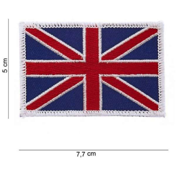 NÁŠIVKA LÁTKA GB VLAJKA 7,7x5cm BÍLÝ OKRAJ
