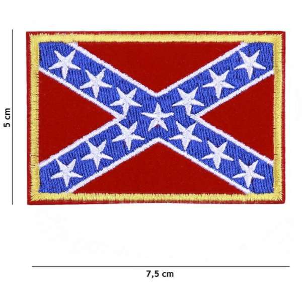 NÁŠIVKA LÁTKA USA VLAJKA JIH 7,7x5cm  BÍLÝ OKRAJ