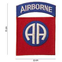 NÁŠIVKA US AIRBORNE 6x8cm NAŽEHLOVACÍ ČERVENO-MODRÁ