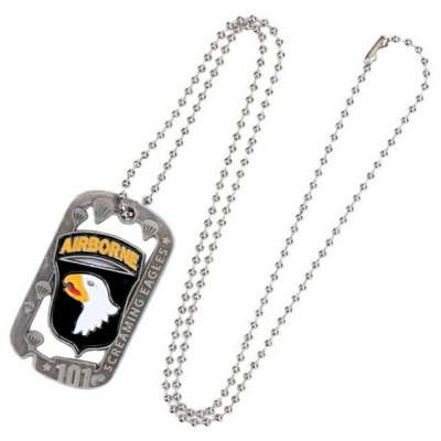 PSÍ ZNÁMKA 101 ST AIRBORNE STŘÍBRNÁ