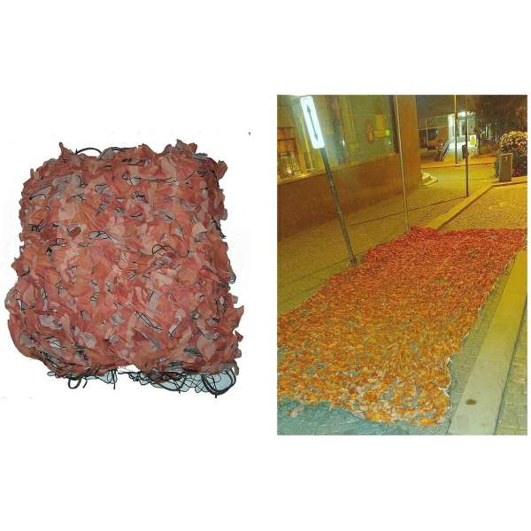 MASKOVACÍ SÍŤ 6x3m POLYESTER DROBNÁ OPRAVA TMAVĚ ORANŽOVÁ