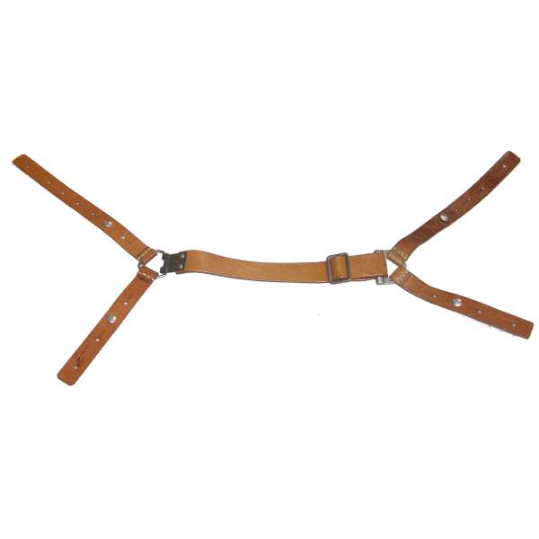 UPÍNACÍ 5-ŘEMÍNEK 200x20mm HLAVNÍ, 180x15mm VĚTVE, KOŽENÝ HNĚDÝ