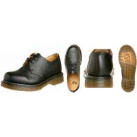 BOTY BRIT POLOBOTKY DR.MARTENS, MDS INDUSTRIAL, 3-řadé, PROTISKLUZOVÁ PODRÁŽKA KOŽENÉ orig ČERNÉ