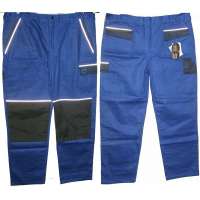 KALHOTY PRACOVNÍ NĚMECKO GREEN HORSE ZESÍLENÁ KOLENA, 5 KAPES, 100-BAVLNA MODRÉ