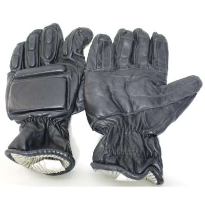 RUKAVICE BRIT PROTIÚDEROVÉ 1 A 1 VĚTŠÍ KRYT ZATEPLENÉ KOŽENÉ orig ČERNÉ