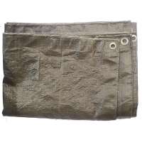 PLACHTA PE 190x300cm  OKRAJ ZPEVNĚNÝ, 10ks KOV OČKA KHAKI