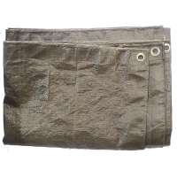 PLACHTA PE 2x6m OKRAJ ZPEVNĚNÝ, 10ks KOV OČKA KHAKI