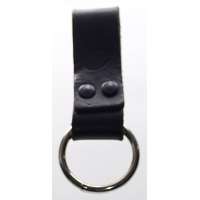 DRŽÁK BRIT NA OBUŠEK OPASKOVÝ STŘEDNÍ 12,5cm, KRUH 5cm KŮŽE-OCEL orig ČERNÝ-OCEL