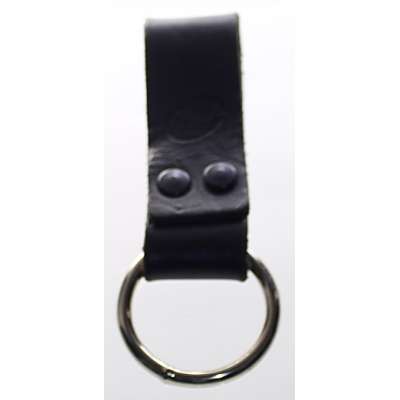 DRŽÁK BRIT NA OBUŠEK OPASKOVÝ STŘEDNÍ 12,5cm, KRUH 5cm KŮŽE-OCEL orig ČERNÝ-OCEL