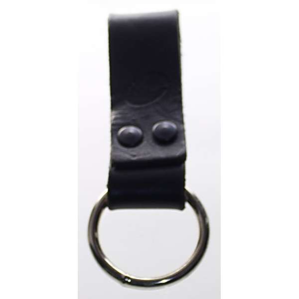 DRŽÁK BRIT NA OBUŠEK OPASKOVÝ STŘEDNÍ 12,5cm, KRUH 5cm KŮŽE-OCEL orig ČERNÝ-OCEL