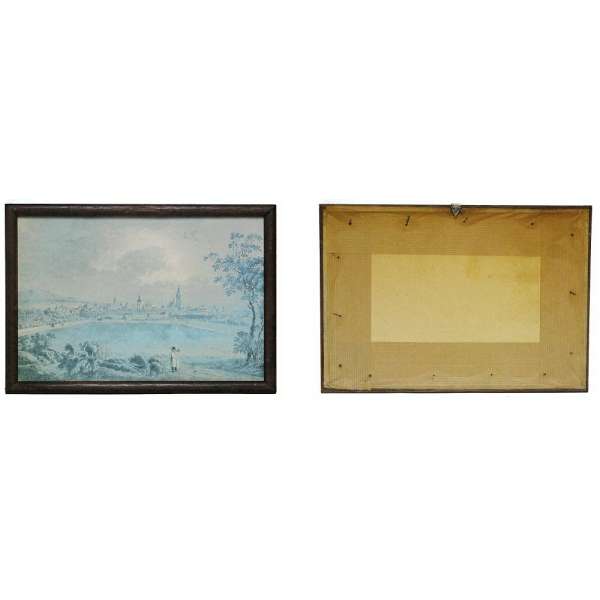 OBRÁZEK 28x20cm POHLED NA MĚSTO ZARÁMOVANÝ