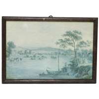 OBRÁZEK 29x20cm LODĚ ZARÁMOVANÝ