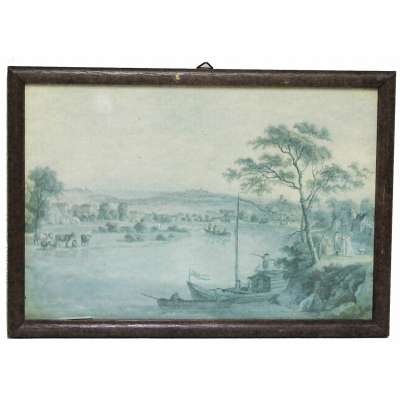 OBRÁZEK 29x20cm LODĚ ZARÁMOVANÝ