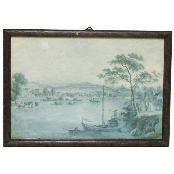 OBRÁZEK 29x20cm LODĚ ZARÁMOVANÝ