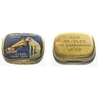 KRABIČKA NA GRAMOFONOVÉ JEHLY PLECHOVÁ 4x3,5cm