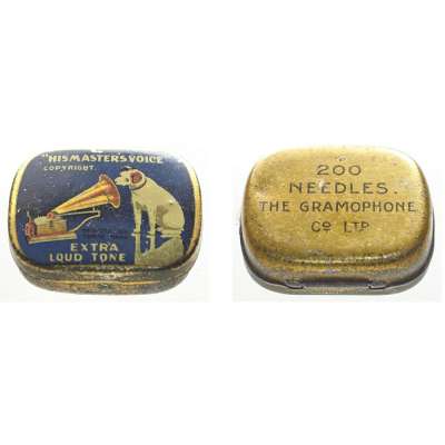 KRABIČKA NA GRAMOFONOVÉ JEHLY PLECHOVÁ 4x3,5cm