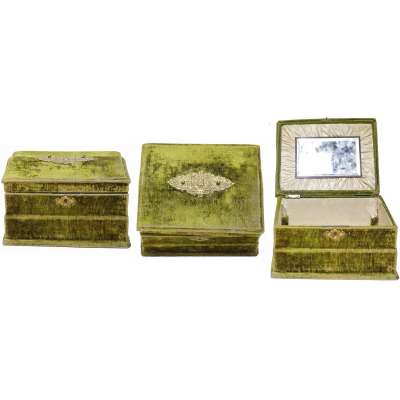 KRABIČKA ŠPERKOVNICE 24x19x13cm SE ZRCÁTKEM K DROBNÉ OPRAVĚ