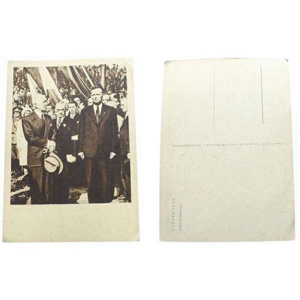 POHLED KVĚTEN 1945 VÍTÁNÍ PRESIDENTA BENEŠE