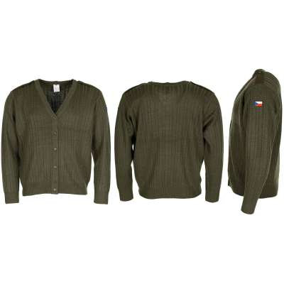 SVETR AČR V-ČKO PLETENÝ M97 S KNOFLÍKY orig OLIV