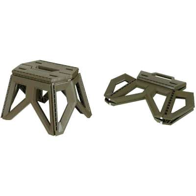 KEMPIKOVÁ STOLIČKA SKLÁDACÍ 24cm VYSOVÁ, 800gr, NOSNOST 100kg, ROZLOŽENÁ 48,5x34,5x6,5 cm, SLOŽENÁ 34x28x24 cm OLIV