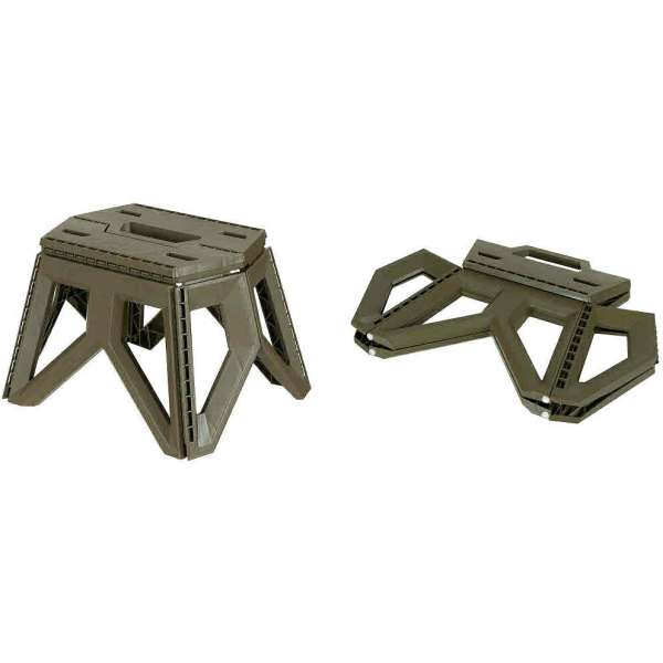 KEMPIKOVÁ STOLIČKA SKLÁDACÍ 24cm VYSOVÁ, 800gr, NOSNOST 100kg, ROZLOŽENÁ 48,5x34,5x6,5 cm, SLOŽENÁ 34x28x24 cm OLIV