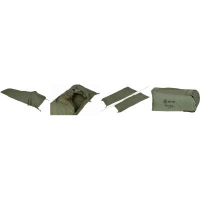 BIVAKOVACÍ VAK Hooped Bivy K UPEVNĚNÍ, NEPROMOKAVÝ 235 x 70/95 x 45 cm, 1,4kg OLIV