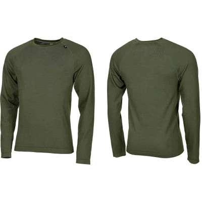 TRIKO Merino 50-VLNA 33-NYLON 17-POLYESTER DLOUHÝ RUKÁV OLIV