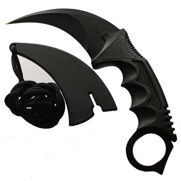 NŮŽ CARAMBIT PEVNÝ 19,5cm, ČEPEL 9cm ČERNÝ