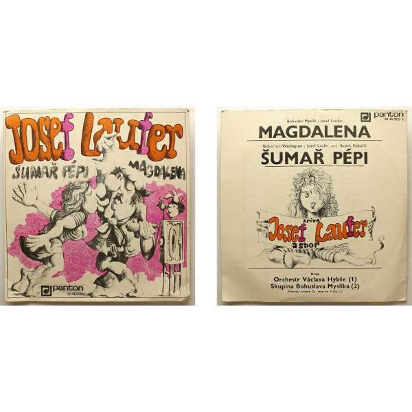 DESKA VINYL SP JOSEF LAUFER 1.MAGDALENA 2.ŠUMAŘ PÉPI 1974 PANTON