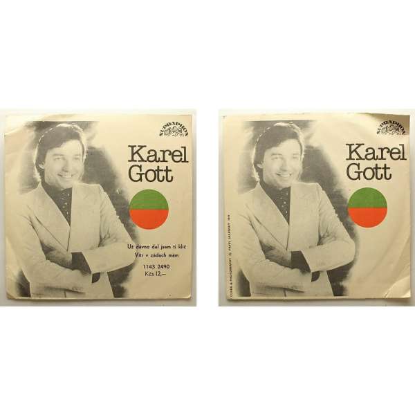 DESKA VINYL SP KAREL GOTT 1.UŽ DÁVNO DAL JSEM TI KLÍČ 2.VÍTR V ZÁDECH MÁM 1981 SUPRAPHON 01