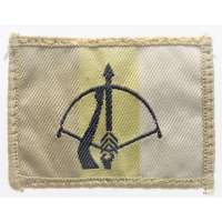 NÁŠIVKA BRIT 4R 16:REGIMENT ROYAL ARTILERY AIR DEFENCE 55x40mm orig DESERT