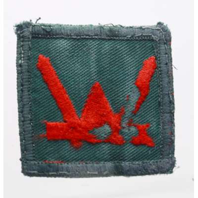 NÁŠIVKA BRIT 4R 160th WALES WELSH BRIGADE 45x45mm orig OLIV-ČERVENÁ