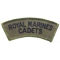 NÁŠIVKA BRIT DOM ROYAL MARINES CADETS 110x40mm orig ČERNO-OLIV