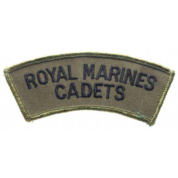 NÁŠIVKA BRIT DOM ROYAL MARINES CADETS 110x40mm orig ČERNO-OLIV