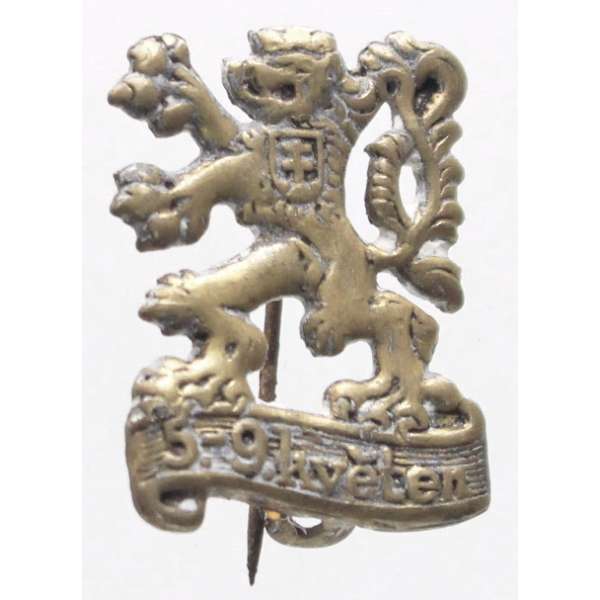 ODZNAK ČSR LEV 5-9.květen 20X25mm ZAPICHOVACÍ