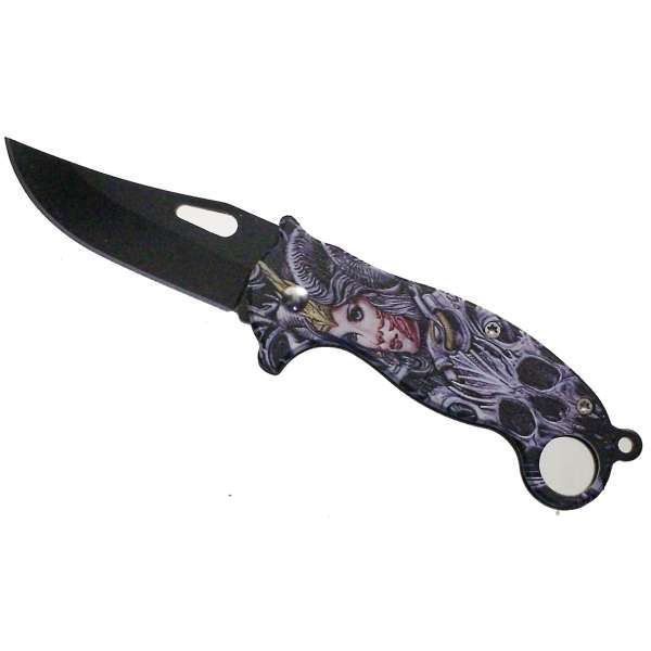 NOŽÍK KAPESNÍ CARAMBIT 16cm, ČEPEL 6,5cm ŠIROKÝ LUCIFER COLOR