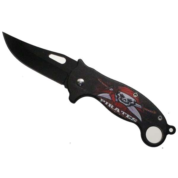 NOŽÍK KAPESNÍ CARAMBIT 16cm, ČEPEL 6,5cm ŠIROKÝ PIRATES COLOR