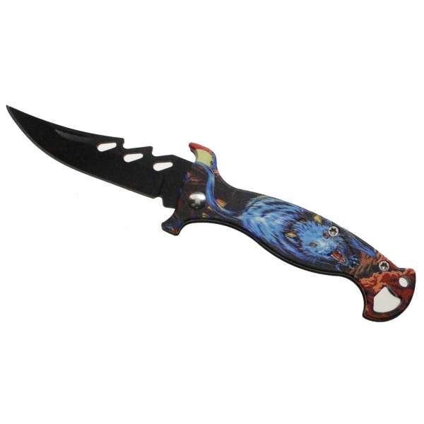 NOŽÍK KAPESNÍ 15,5cm, ČEPEL 6,5cm VLK COLOR MODRÝ
