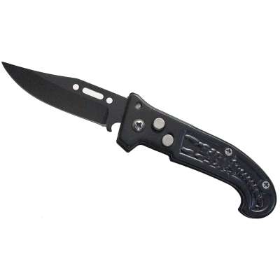 NOŽÍK VYSTŘELOVACÍ KAPESNÍ S KLIPEM, 15,5cm, ČEPEL 6,5cm ŠTÍR ČERNÝ
