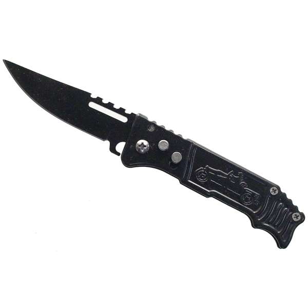 NOŽÍK VYSTŘELOVACÍ KAPESNÍ S KLIPEM, 16cm, ČEPEL 7cm AUTOVETERÁNČERNÝ