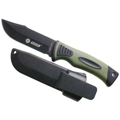 NŮŽ HUNTING KANDAR STŘEDNÍ 22cm, ČEPEL 10cm S POUZDREM NA KLIP OLIV-ČERNÝ