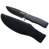 NŮŽ HUNTING KANDAR STŘEDNÍ 22cm, ČEPEL 11cm S POUZDREM ČERNÝ