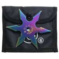 VRHACÍ HVĚZDICE 6-CÍPŮ S POUZDREM NEON VIOLET