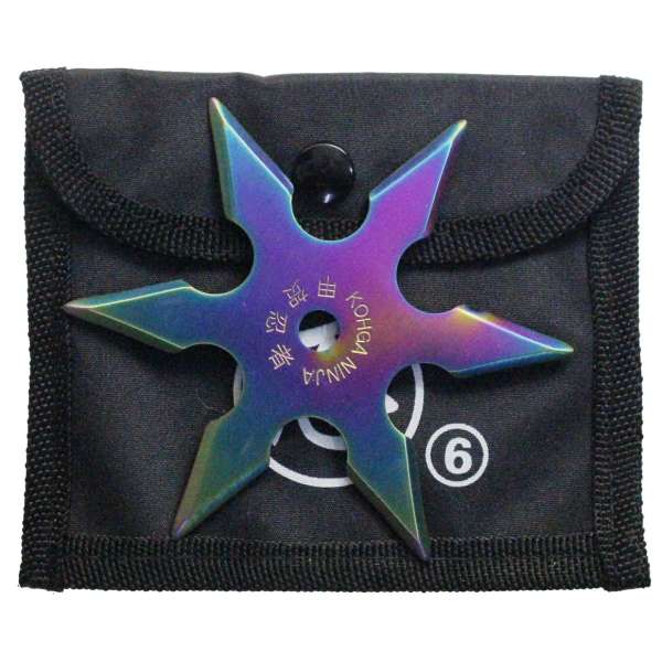 VRHACÍ HVĚZDICE 6-CÍPŮ S POUZDREM NEON VIOLET