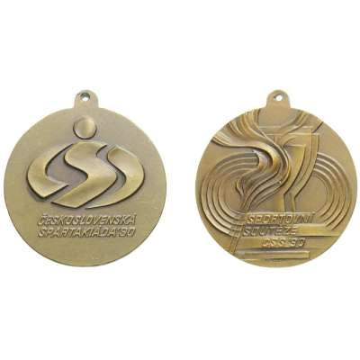 MEDAILE ČS SPARTAKIÁDA 1990 SPORTOVNÍ SOUTĚŽE 50mm 13gr STŘÍBRNÁ