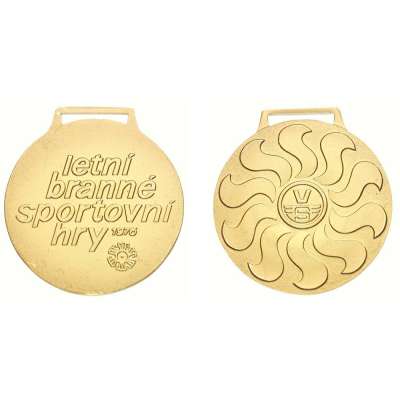 MEDAILE LETNÍ BRANNÉ SPORTOVNÍ HRY 1976, 50mm 53gr ZLATÁ