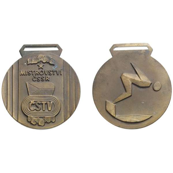 MEDAILE MISTROVSTVÍ ČSSR V PLAVÁNÍ ČSTV 51mm 63gr BRONZOVÁ