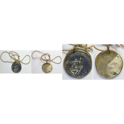 MEDAILE SLOVINSKO LJUBJANA 1978 61mm 115gr SE ŠNURKOU ZLATOU