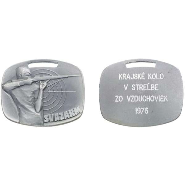 MEDAILE SVAZARM KRAJSKÉ KOLO V STRELBE ZO VZDUCHOVEK 1976 57x48mm 21gr